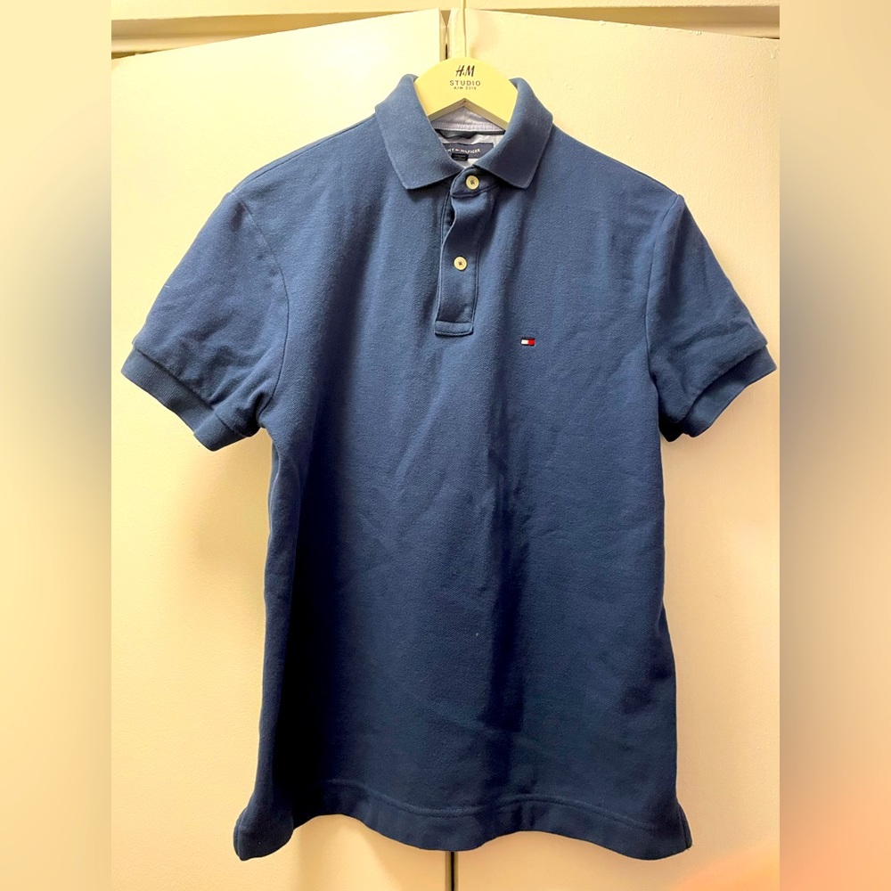 Tommy Hilfiger Mens 1985 Regular Fit Short Sleeve Polo Shirt Blue S